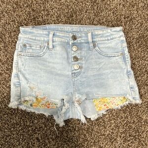 AE Next Level Stretch Floral Pocket Jean Shorts